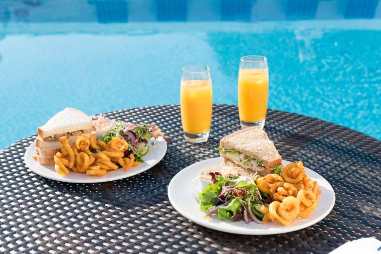 Barnstaple Hotel Sandwiches by the Outdoor Swimming Pool